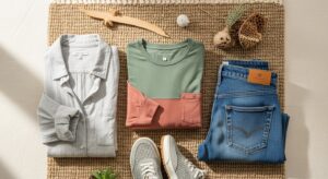 Featured illustration of sustainable women's fashion brands and eco-friendly clothing